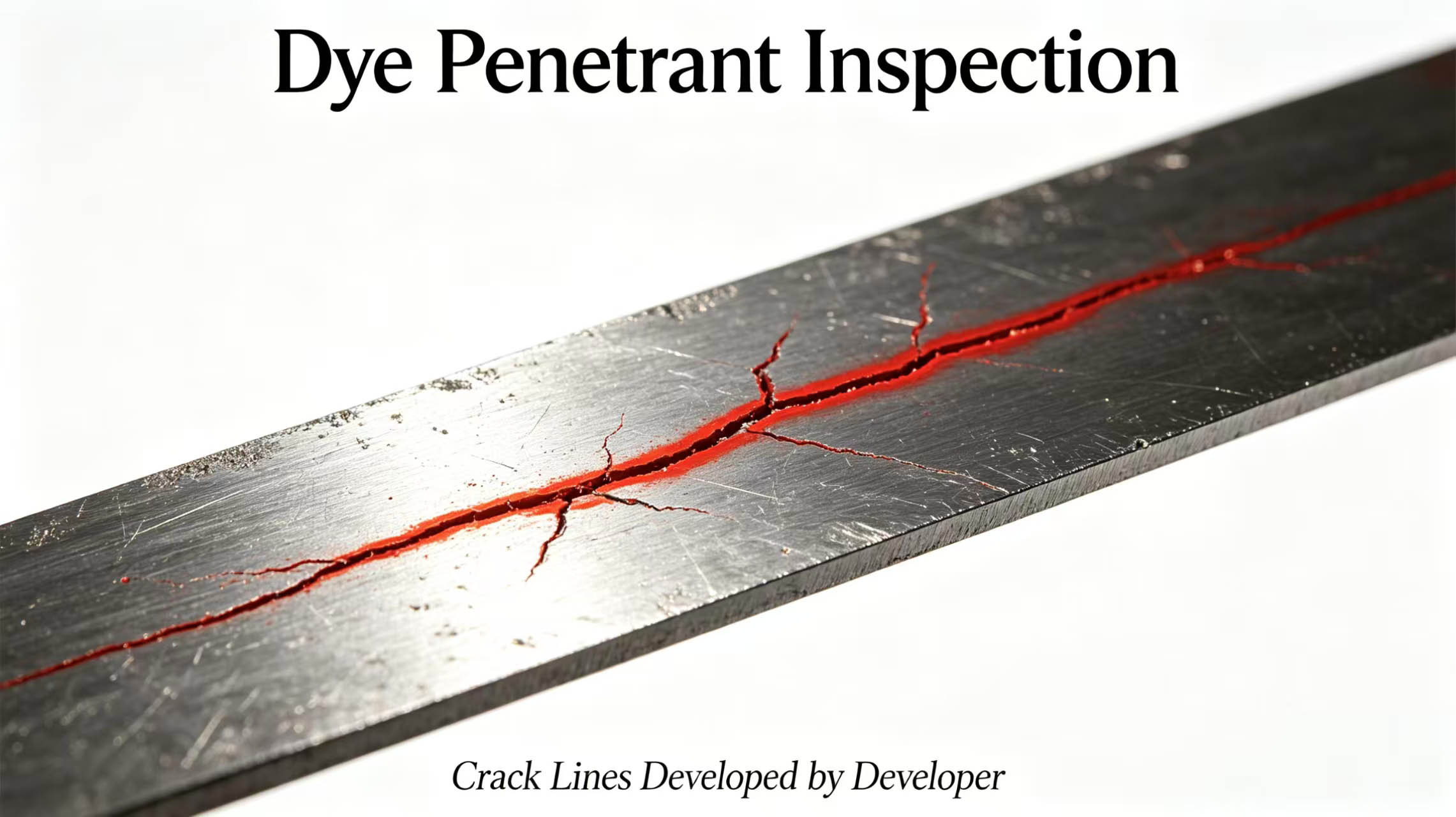 Dye penetrant inspection image Dye penetrant inspection image