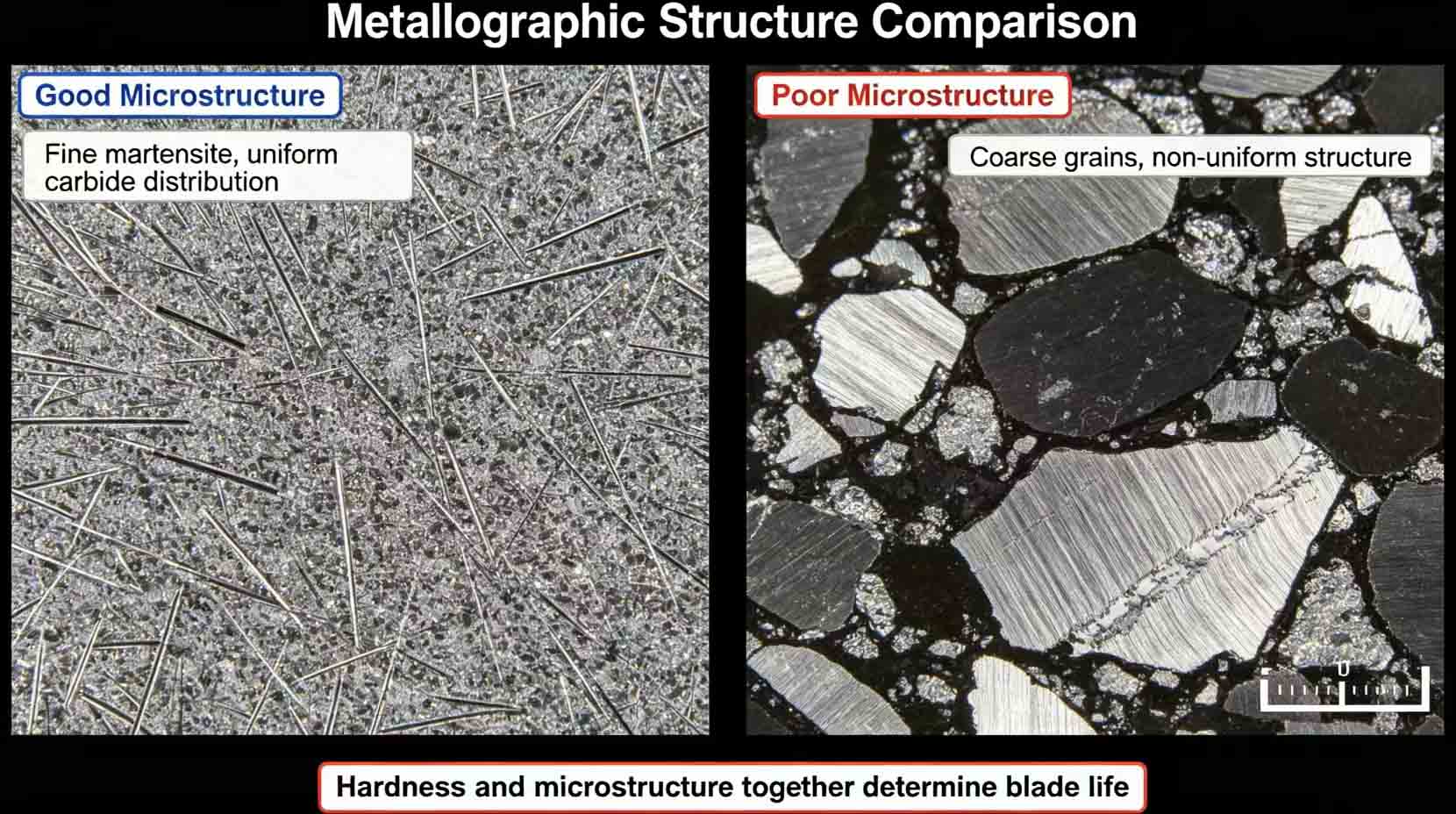 Metallographic structure comparison image