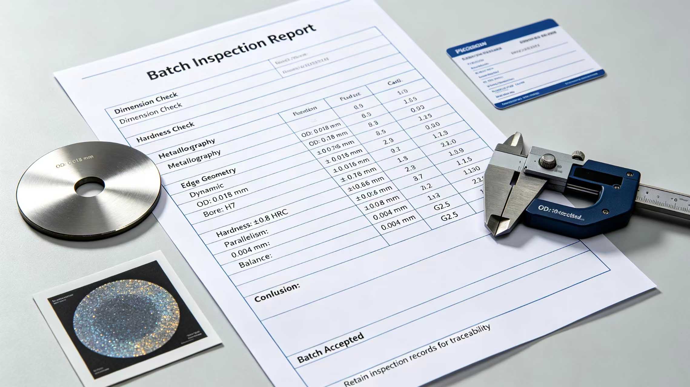 Mingbai batch inspection report example